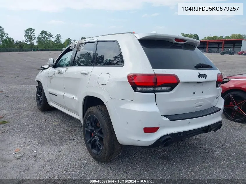 2019 Jeep Grand Cherokee Srt VIN: 1C4RJFDJ5KC679257 Lot: 40597644