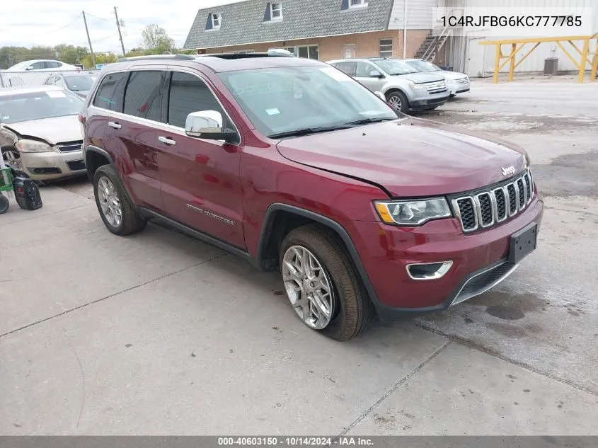 2019 Jeep Grand Cherokee Limited 4X4 VIN: 1C4RJFBG6KC777785 Lot: 40603150