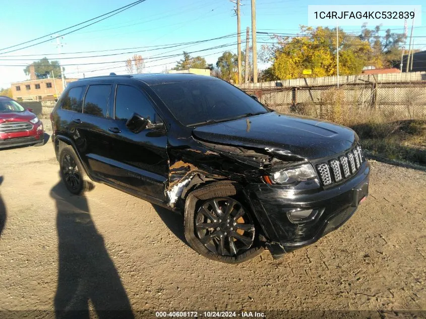 2019 Jeep Grand Cherokee Altitude 4X4 VIN: 1C4RJFAG4KC532839 Lot: 40608172