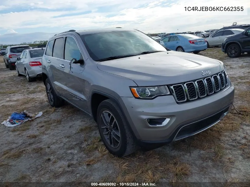 2019 Jeep Grand Cherokee Limited 4X2 VIN: 1C4RJEBG6KC662355 Lot: 40609092