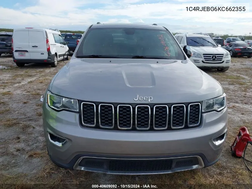 2019 Jeep Grand Cherokee Limited 4X2 VIN: 1C4RJEBG6KC662355 Lot: 40609092