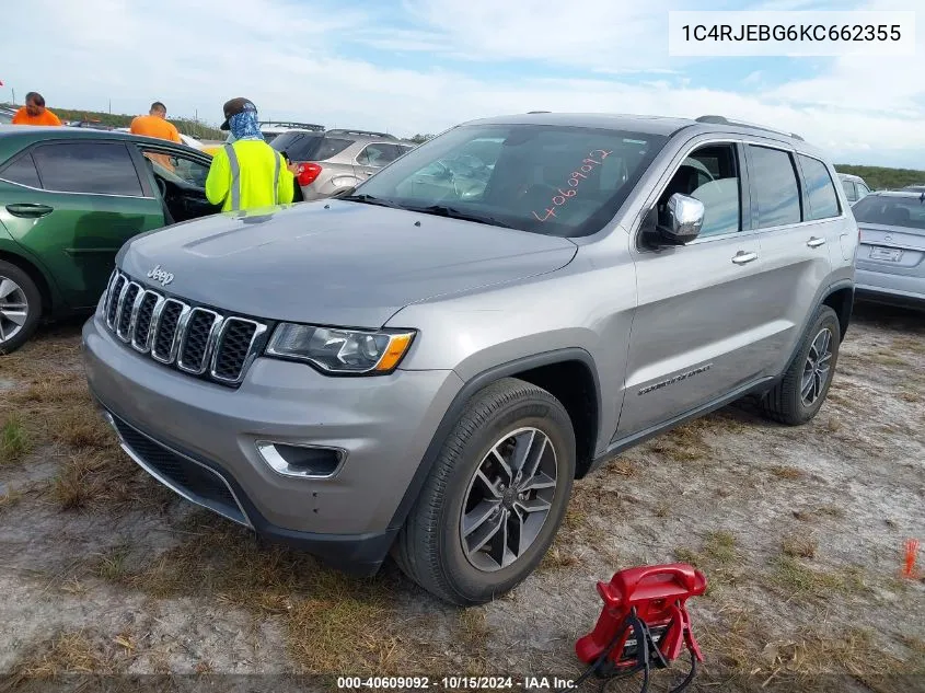 2019 Jeep Grand Cherokee Limited 4X2 VIN: 1C4RJEBG6KC662355 Lot: 40609092