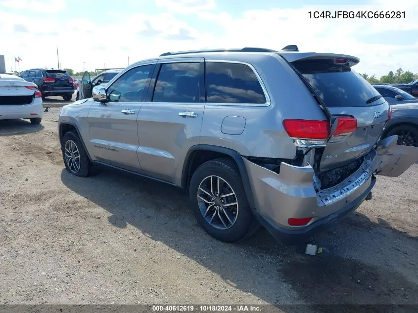 2019 Jeep Grand Cherokee Limited 4X4 VIN: 1C4RJFBG4KC666281 Lot: 40612619