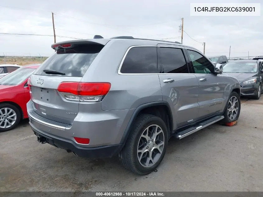 2019 Jeep Grand Cherokee Limited 4X4 VIN: 1C4RJFBG2KC639001 Lot: 40612988