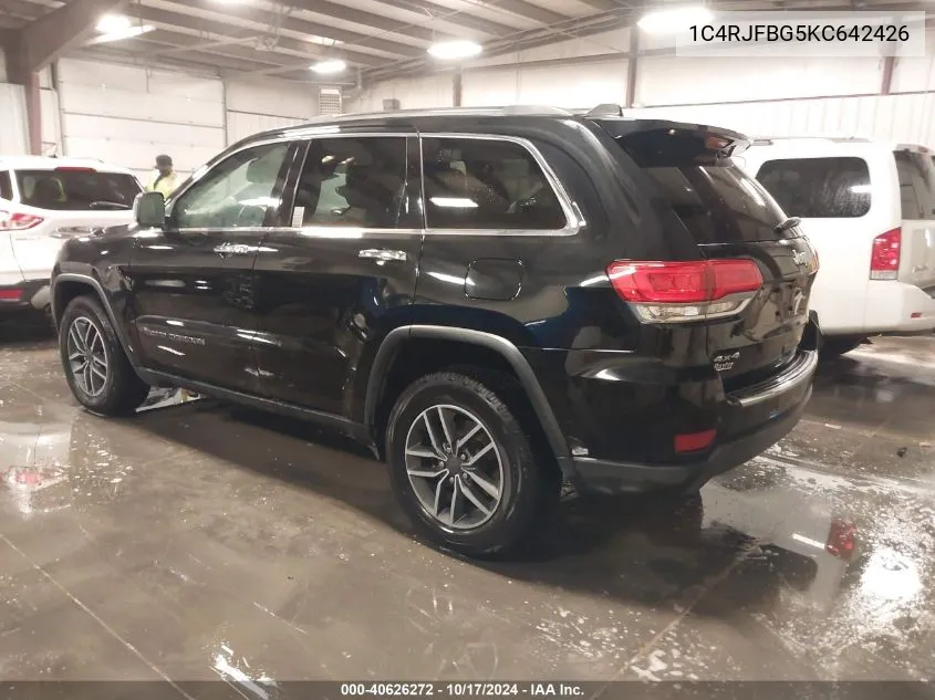 2019 Jeep Grand Cherokee Limited 4X4 VIN: 1C4RJFBG5KC642426 Lot: 40626272