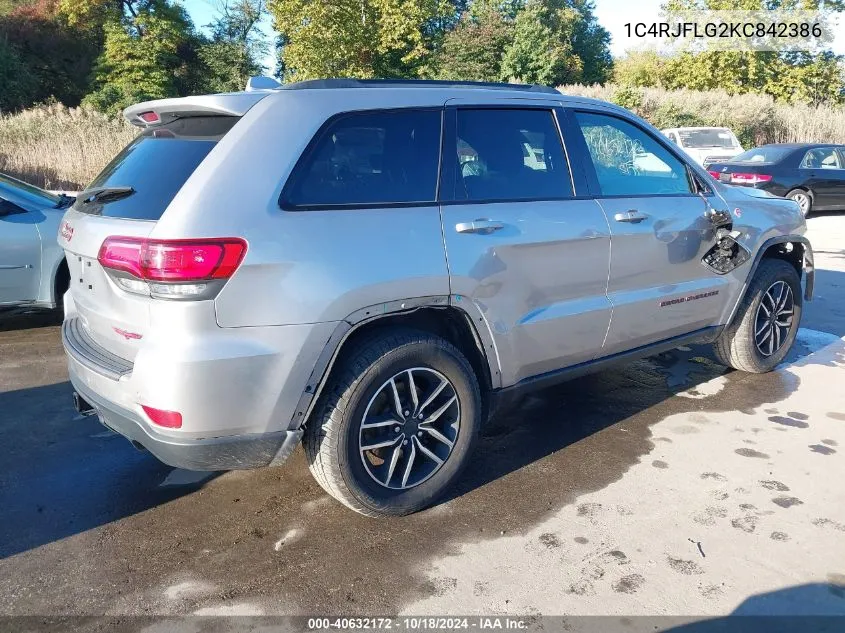 2019 Jeep Grand Cherokee Trailhawk 4X4 VIN: 1C4RJFLG2KC842386 Lot: 40632172