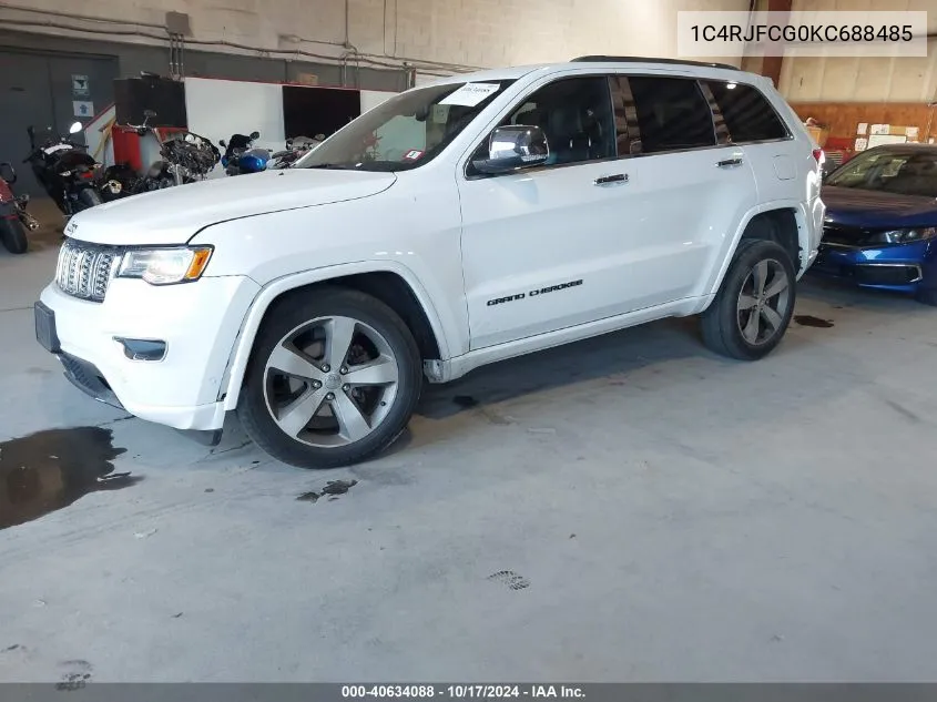 2019 Jeep Grand Cherokee Overland 4X4 VIN: 1C4RJFCG0KC688485 Lot: 40634088