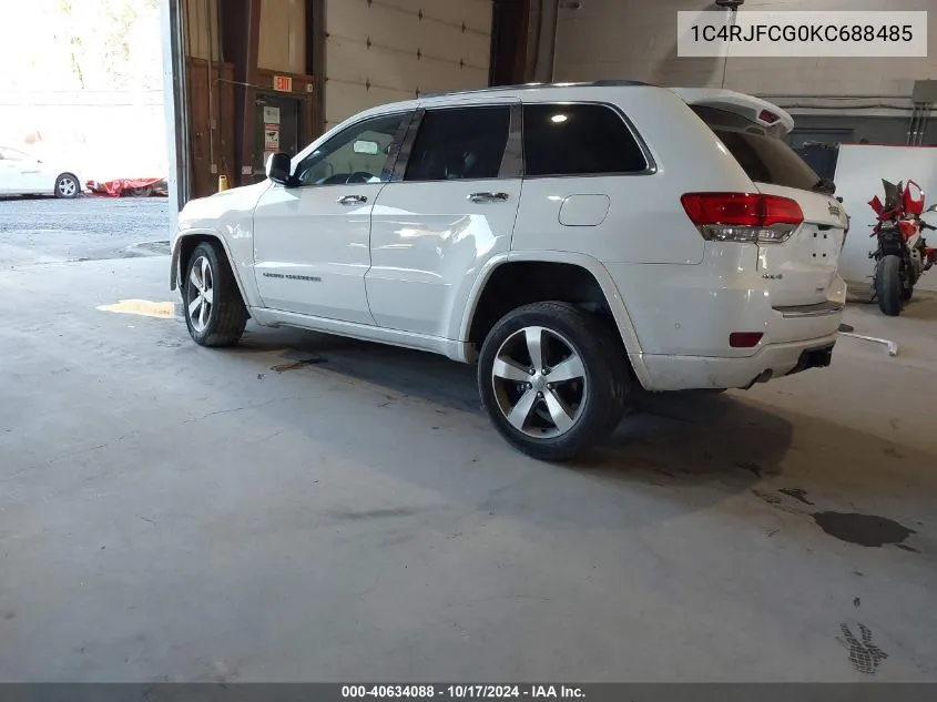 2019 Jeep Grand Cherokee Overland 4X4 VIN: 1C4RJFCG0KC688485 Lot: 40634088