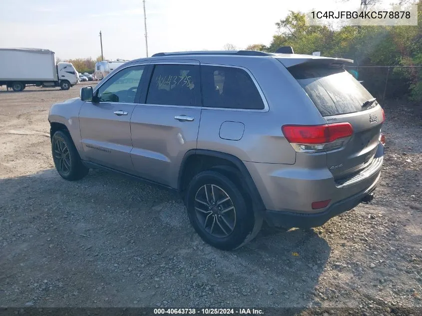 2019 Jeep Grand Cherokee Limited 4X4 VIN: 1C4RJFBG4KC578878 Lot: 40643738