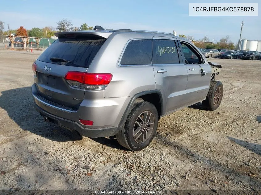 2019 Jeep Grand Cherokee Limited 4X4 VIN: 1C4RJFBG4KC578878 Lot: 40643738