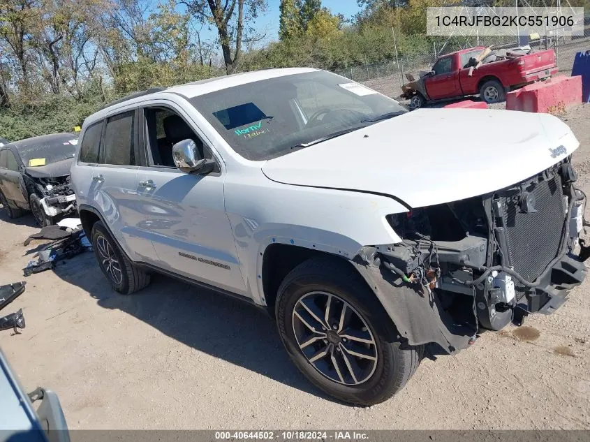 2019 Jeep Grand Cherokee Limited 4X4 VIN: 1C4RJFBG2KC551906 Lot: 40644502