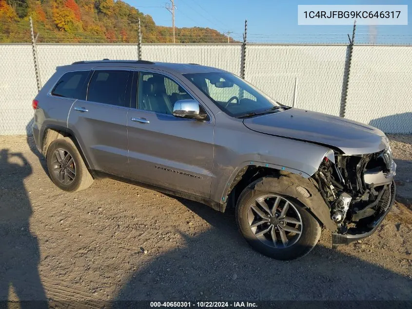 2019 Jeep Grand Cherokee Limited 4X4 VIN: 1C4RJFBG9KC646317 Lot: 40650301