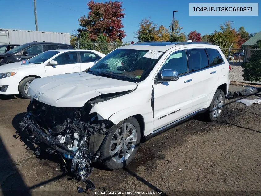 2019 Jeep Grand Cherokee Summit 4X4 VIN: 1C4RJFJT8KC660871 Lot: 40664758