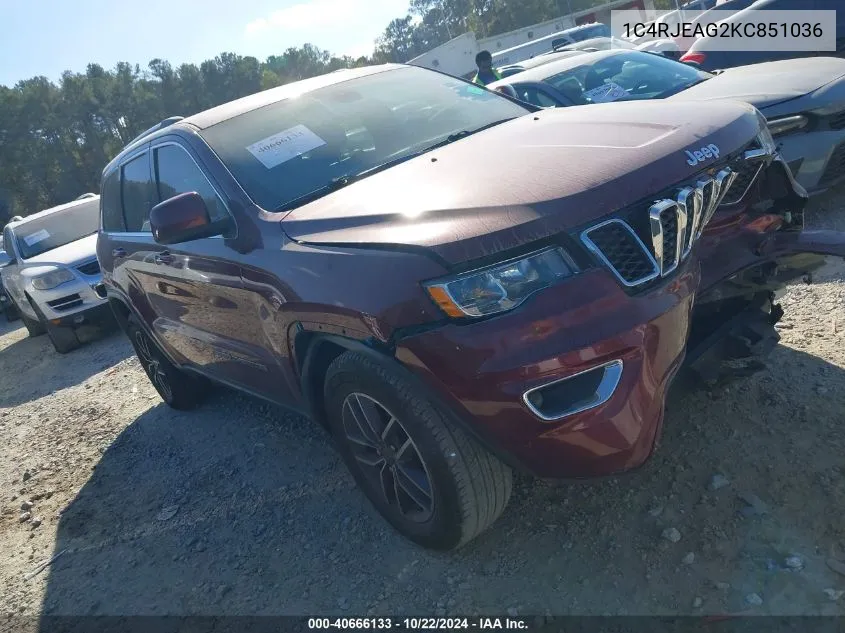 2019 Jeep Grand Cherokee Laredo E 4X2 VIN: 1C4RJEAG2KC851036 Lot: 40666133