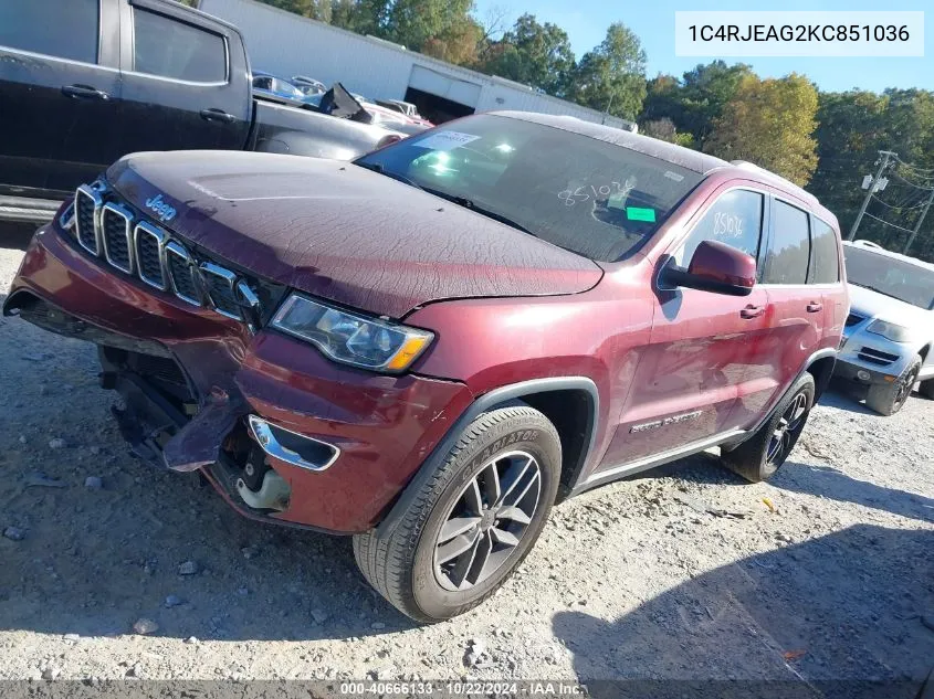 2019 Jeep Grand Cherokee Laredo E 4X2 VIN: 1C4RJEAG2KC851036 Lot: 40666133