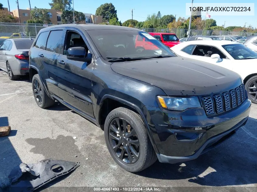 2019 Jeep Grand Cherokee Altitude 4X4 VIN: 1C4RJFAGXKC702234 Lot: 40667493