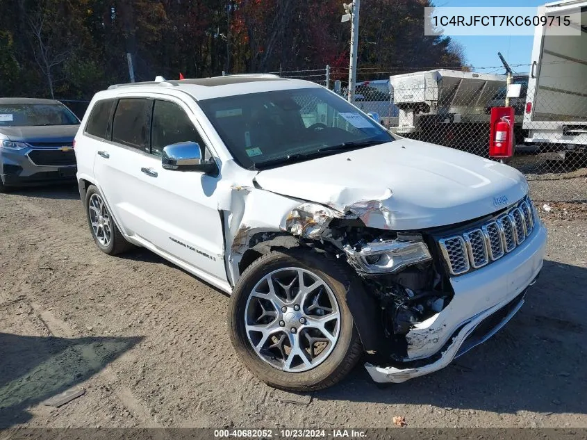 2019 Jeep Grand Cherokee Overland 4X4 VIN: 1C4RJFCT7KC609715 Lot: 40682052