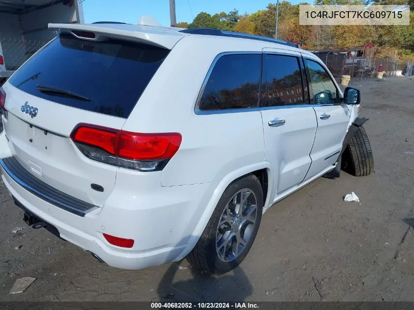 2019 Jeep Grand Cherokee Overland 4X4 VIN: 1C4RJFCT7KC609715 Lot: 40682052