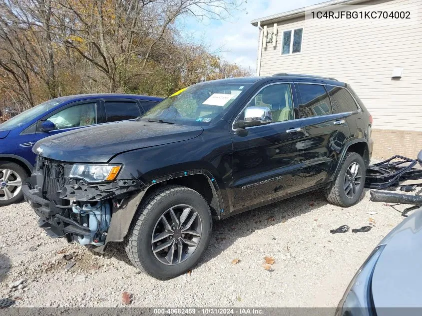 2019 Jeep Grand Cherokee Limited 4X4 VIN: 1C4RJFBG1KC704002 Lot: 40682459