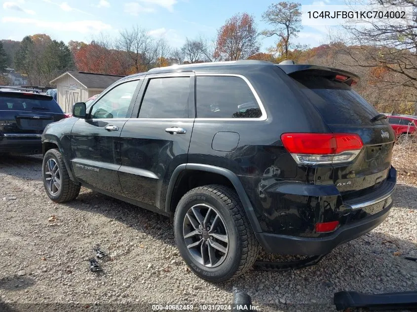 2019 Jeep Grand Cherokee Limited 4X4 VIN: 1C4RJFBG1KC704002 Lot: 40682459