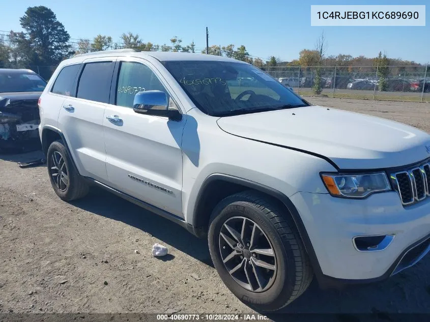 2019 Jeep Grand Cherokee Limited 4X2 VIN: 1C4RJEBG1KC689690 Lot: 40690773