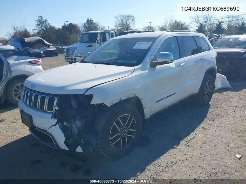 2019 Jeep Grand Cherokee Limited 4X2 VIN: 1C4RJEBG1KC689690 Lot: 40690773