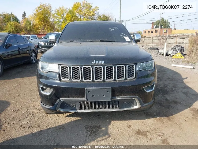 2019 Jeep Grand Cherokee Limited 4X4 VIN: 1C4RJFBG8KC712274 Lot: 40709947