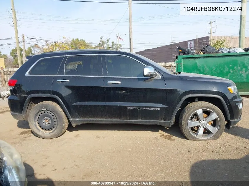 2019 Jeep Grand Cherokee Limited 4X4 VIN: 1C4RJFBG8KC712274 Lot: 40709947