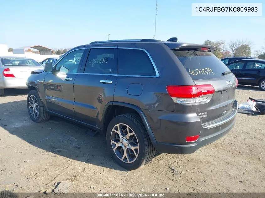 2019 Jeep Grand Cherokee Limited 4X4 VIN: 1C4RJFBG7KC809983 Lot: 40711874