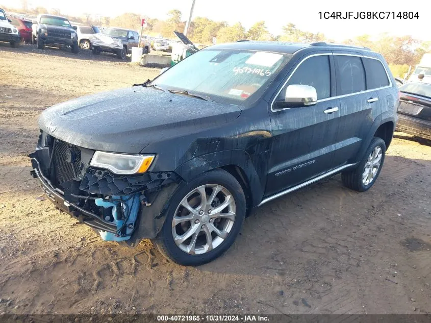 2019 Jeep Grand Cherokee Summit 4X4 VIN: 1C4RJFJG8KC714804 Lot: 40721965