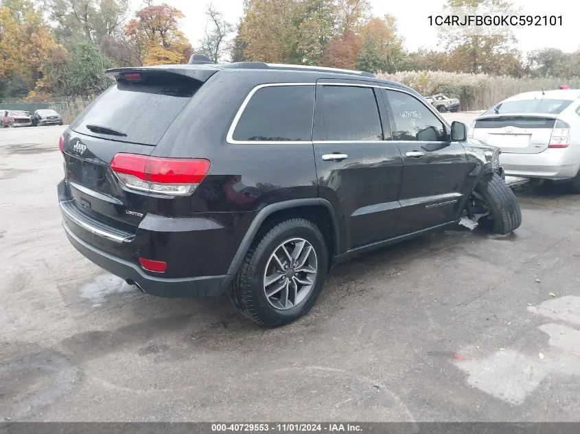 2019 Jeep Grand Cherokee Limited 4X4 VIN: 1C4RJFBG0KC592101 Lot: 40729553