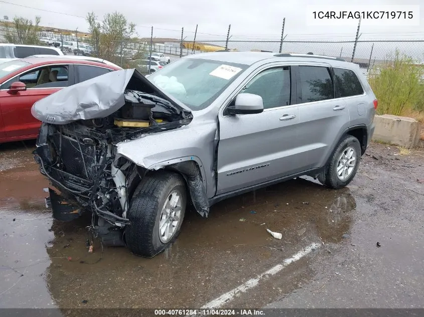 2019 Jeep Grand Cherokee Laredo VIN: 1C4RJFAG1KC719715 Lot: 40761284