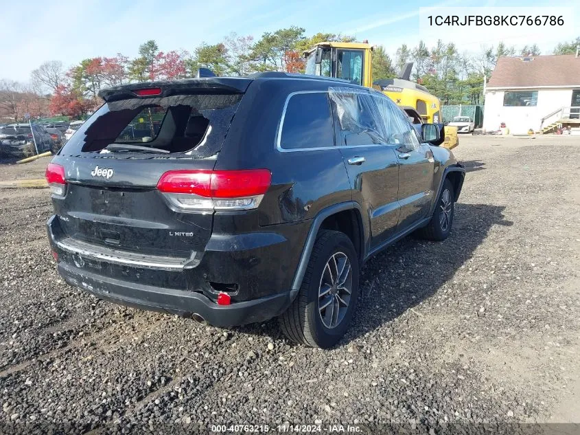 2019 Jeep Grand Cherokee Limited 4X4 VIN: 1C4RJFBG8KC766786 Lot: 40763215