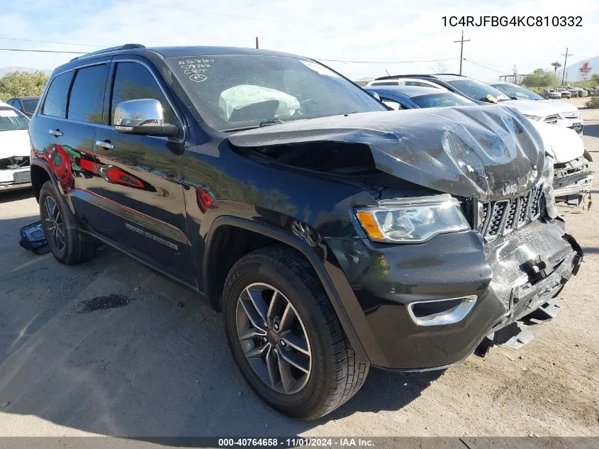 2019 Jeep Grand Cherokee Limited 4X4 VIN: 1C4RJFBG4KC810332 Lot: 40764658