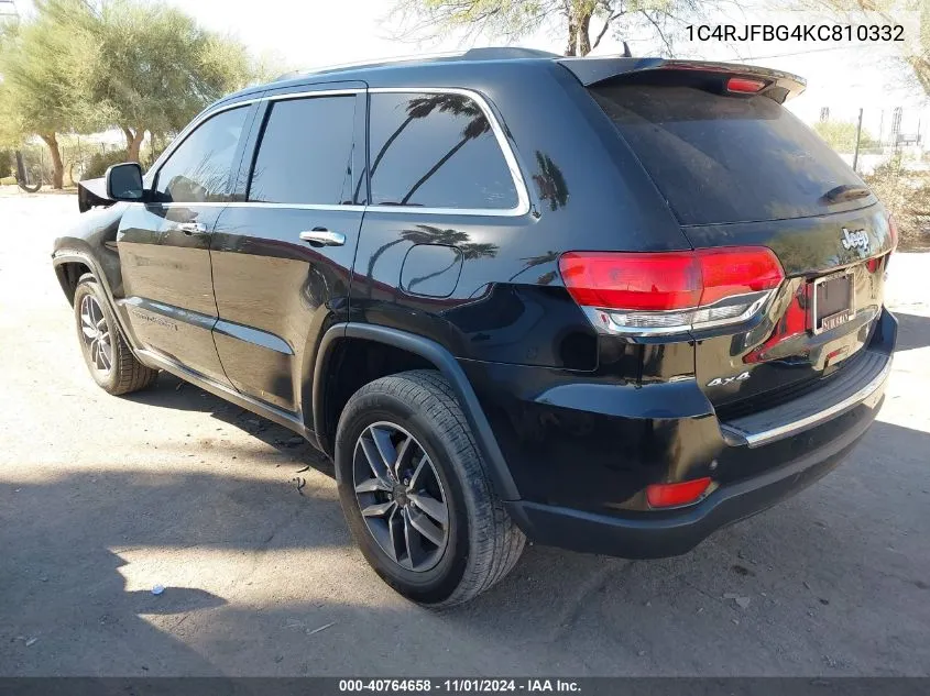 2019 Jeep Grand Cherokee Limited 4X4 VIN: 1C4RJFBG4KC810332 Lot: 40764658