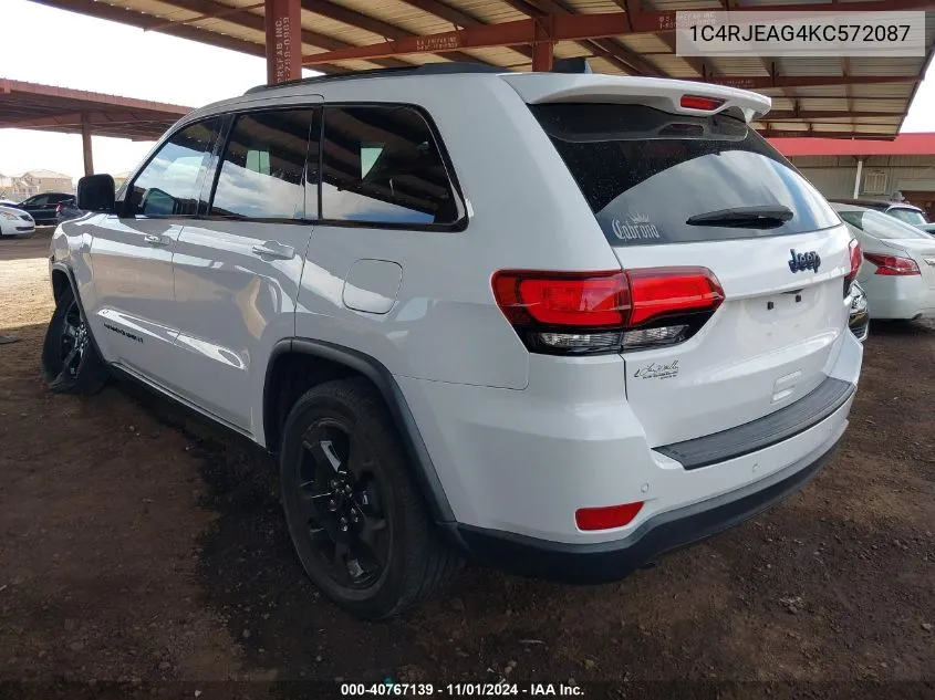 2019 Jeep Grand Cherokee Upland 4X2 VIN: 1C4RJEAG4KC572087 Lot: 40767139