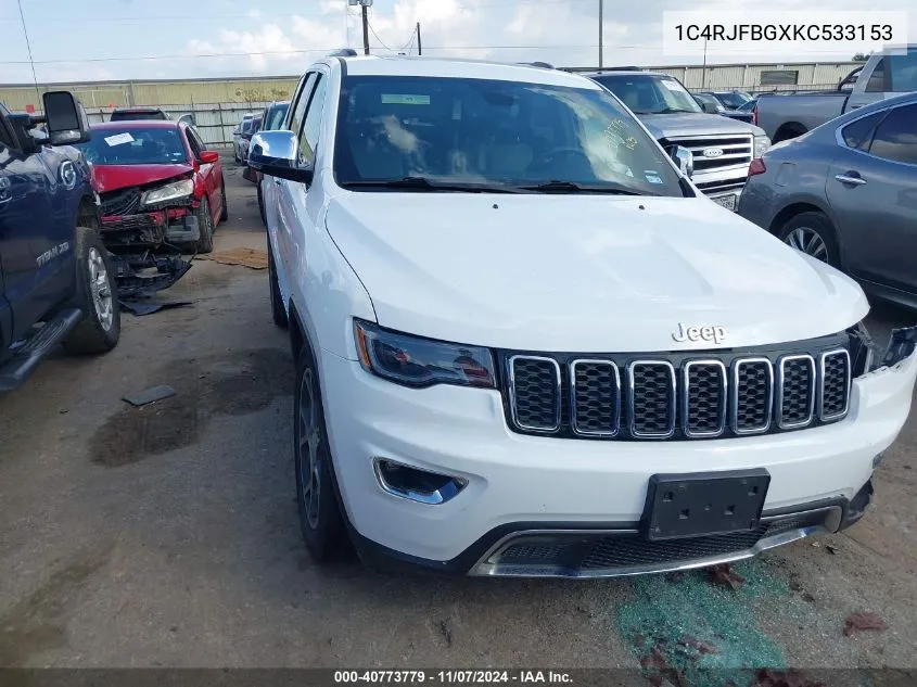 2019 Jeep Grand Cherokee Limited 4X4 VIN: 1C4RJFBGXKC533153 Lot: 40773779