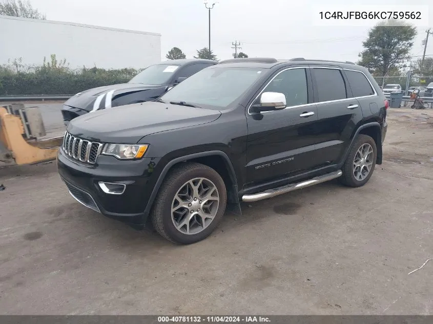 2019 Jeep Grand Cherokee Limited 4X4 VIN: 1C4RJFBG6KC759562 Lot: 40781132