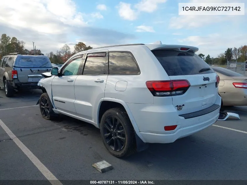 2019 Jeep Grand Cherokee Altitude 4X4 VIN: 1C4RJFAG9KC727142 Lot: 40787131