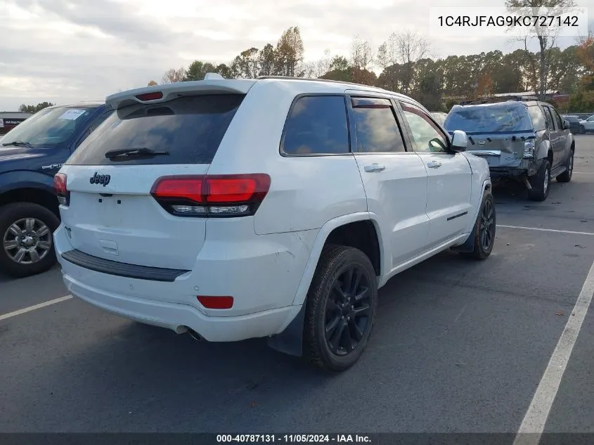 2019 Jeep Grand Cherokee Altitude 4X4 VIN: 1C4RJFAG9KC727142 Lot: 40787131