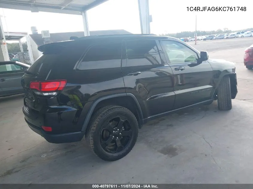 2019 Jeep Grand Cherokee Upland 4X4 VIN: 1C4RJFAG6KC761748 Lot: 40797611