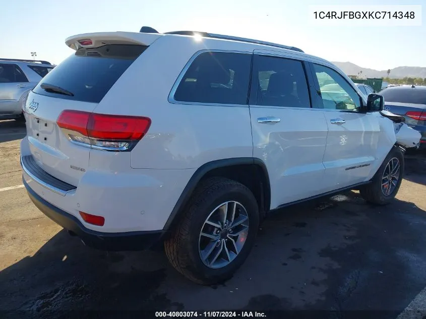 2019 Jeep Grand Cherokee Limited 4X4 VIN: 1C4RJFBGXKC714348 Lot: 40803074