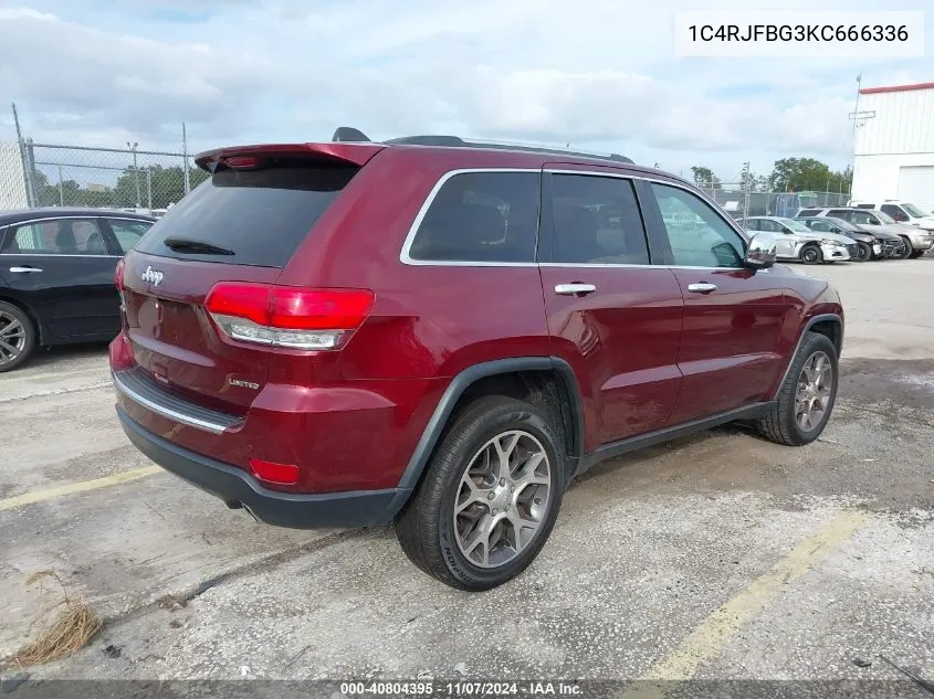 2019 Jeep Grand Cherokee Limited 4X4 VIN: 1C4RJFBG3KC666336 Lot: 40804395