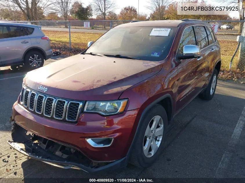 2019 Jeep Grand Cherokee Limited 4X4 VIN: 1C4RJFBG3KC579925 Lot: 40809520