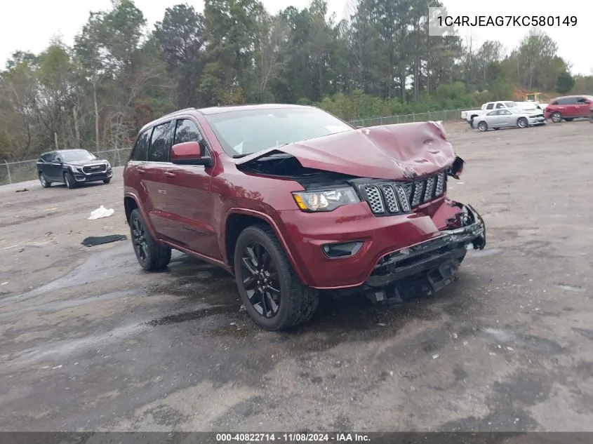 2019 Jeep Grand Cherokee Altitude 4X2 VIN: 1C4RJEAG7KC580149 Lot: 40822714