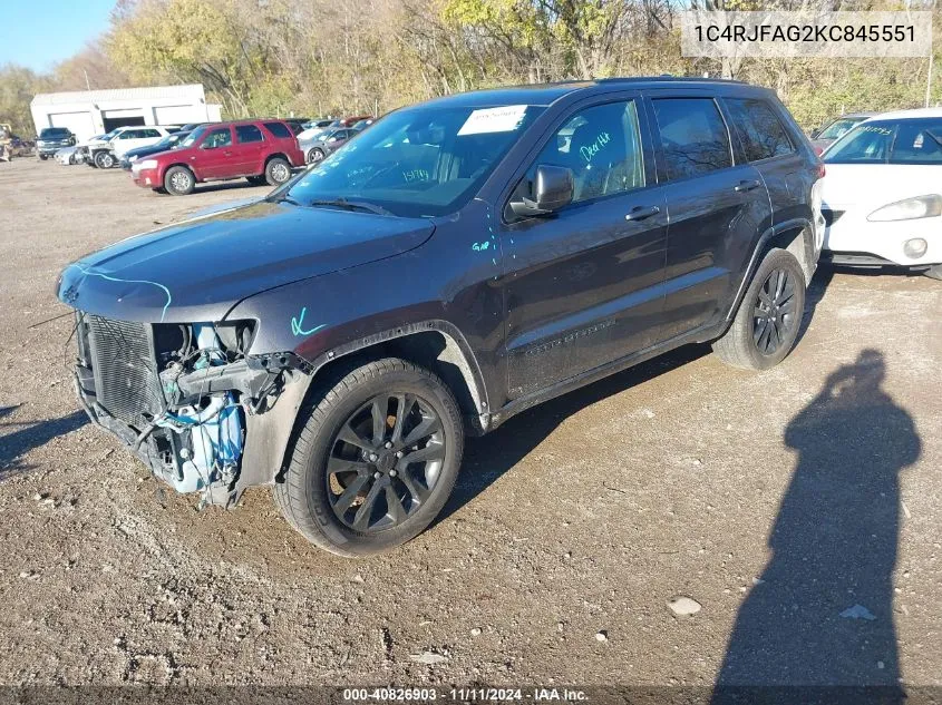 2019 Jeep Grand Cherokee Altitude 4X4 VIN: 1C4RJFAG2KC845551 Lot: 40826903