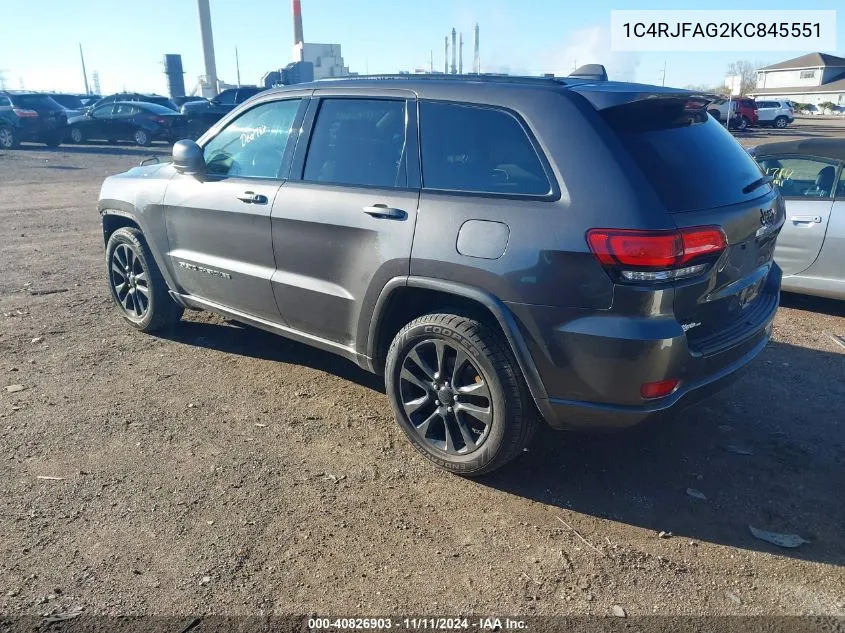 2019 Jeep Grand Cherokee Altitude 4X4 VIN: 1C4RJFAG2KC845551 Lot: 40826903