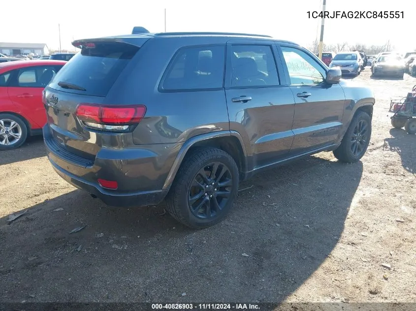 2019 Jeep Grand Cherokee Altitude 4X4 VIN: 1C4RJFAG2KC845551 Lot: 40826903