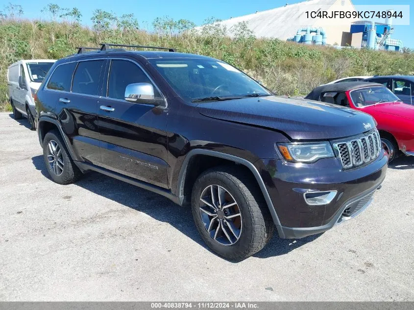 2019 Jeep Grand Cherokee Limited 4X4 VIN: 1C4RJFBG9KC748944 Lot: 40838794