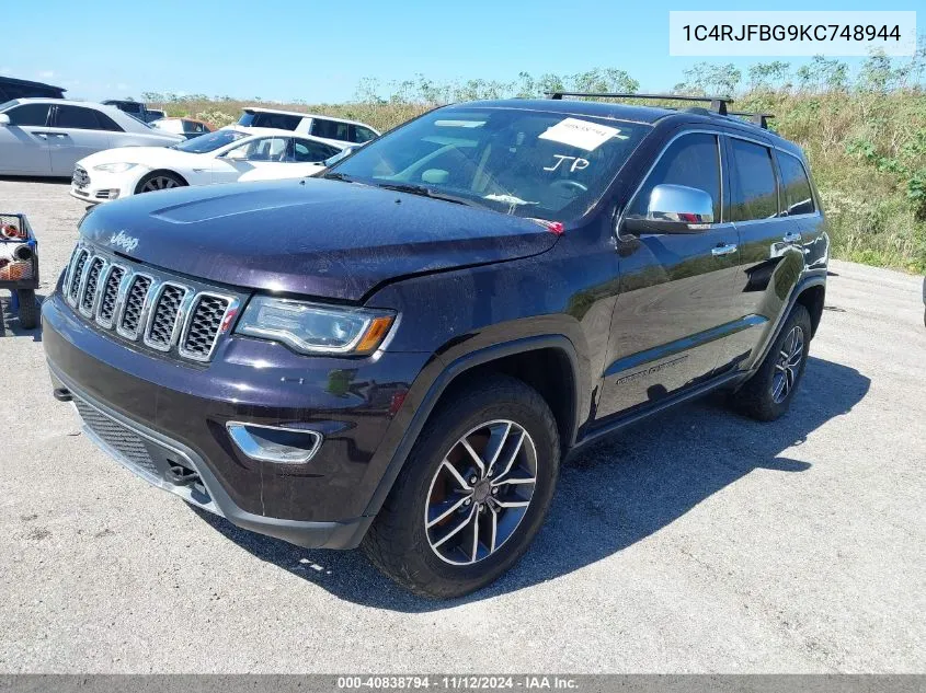 2019 Jeep Grand Cherokee Limited 4X4 VIN: 1C4RJFBG9KC748944 Lot: 40838794